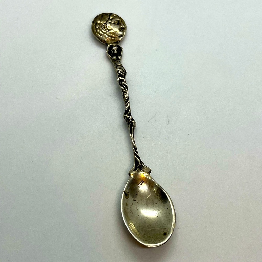 Vintage 800 silver small decorative spoon